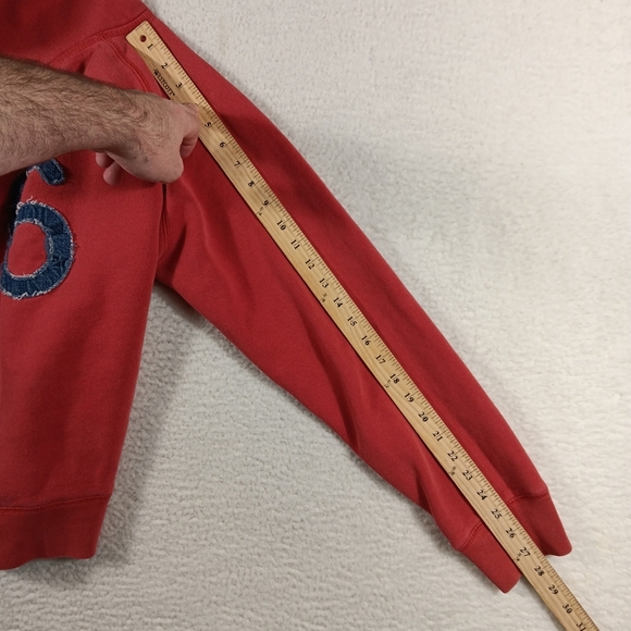 Vintage Lucky Brand Hoodie Womens XL Red Spellout Embroidered Denim Y2K - Picture 14 of 15